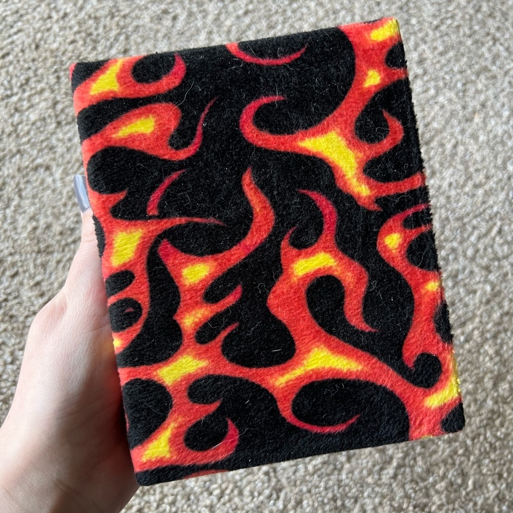 Vintage Fuzzy Flame print photo album fire Y2K hot topic lip service